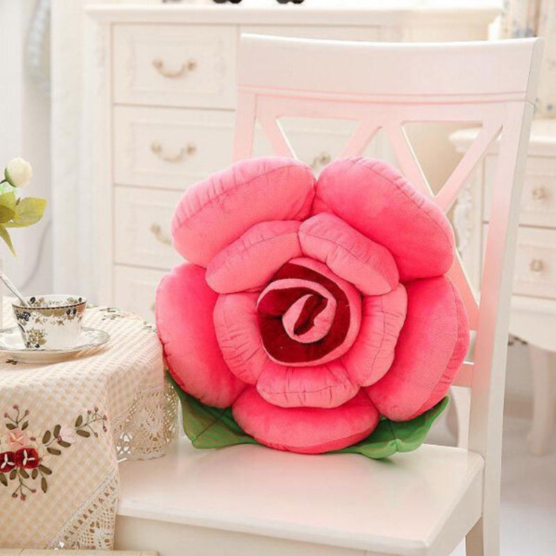 40 cm 3d Fargerike Rose Blomster Putepute Plysj Sofa Bil Kontor Ryggpute Valentinsgave