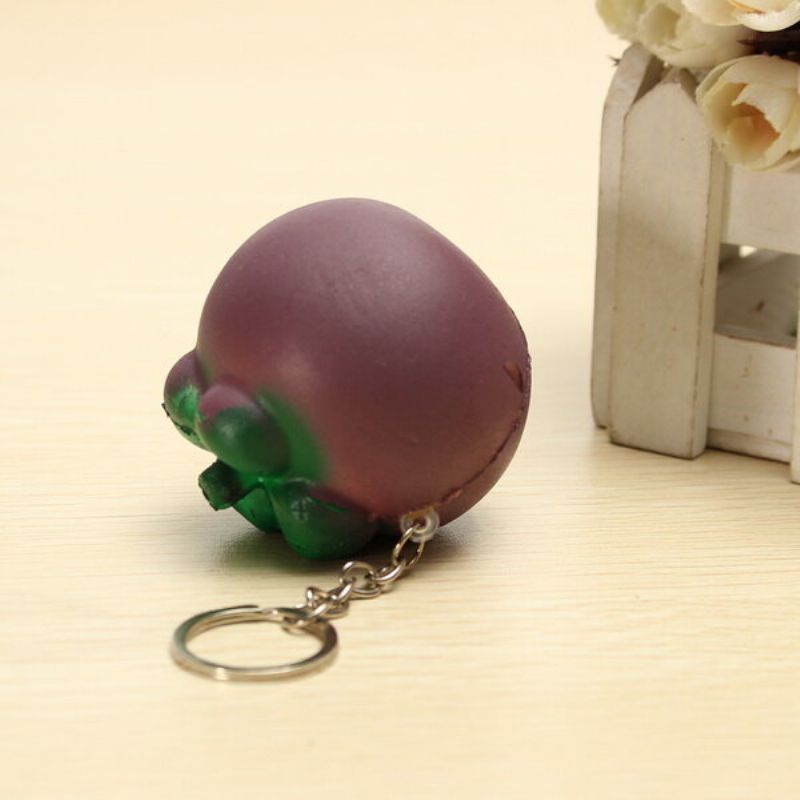 5.5 cm Squishy Mangosteen Tropical Fruit 5.5*5 cm Nøkkelring Telefonveske Stropp Anheng Gave