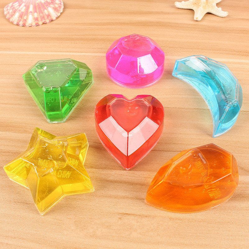 6 Stk Crystal Diamond Star Slime Jelly Plasticine Stress Relief Gift Toy