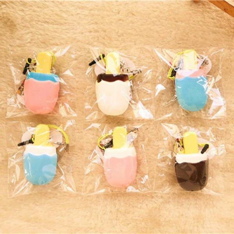 6x3x1.7cm Kawaii Squishy Simulation Iskremleker Sakte Stigende Morsomme Leker Myk Dekorasjon