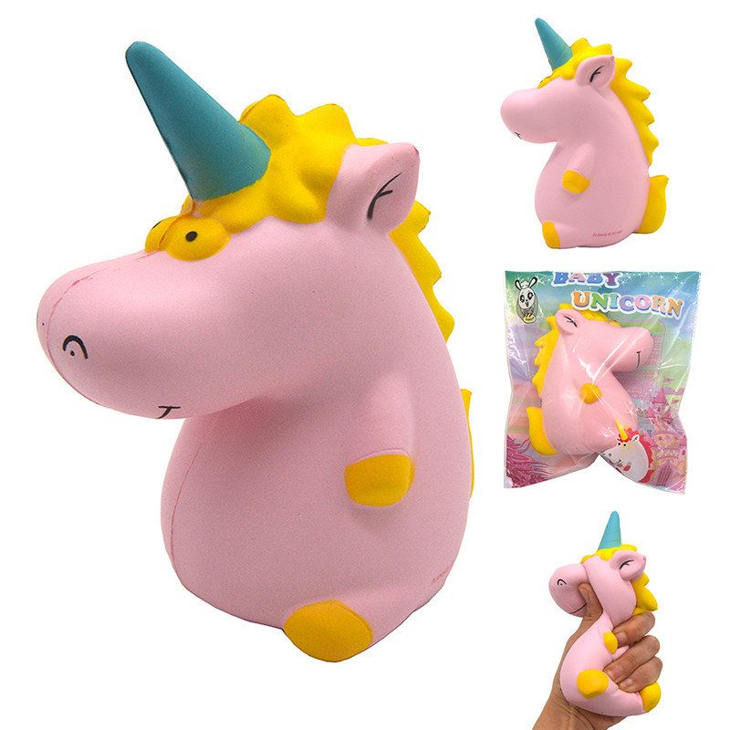 Areedy Squishy Baby Unicorn 14cm*10cm*8cm Super Sakte Stigende Søt Rosa Duftende Originalpakke