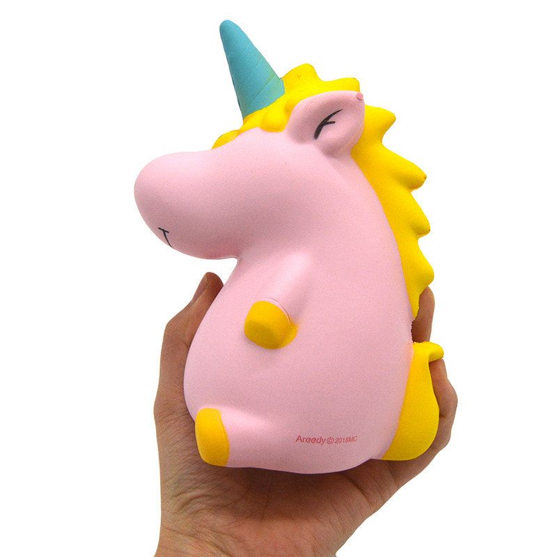 Areedy Squishy Baby Unicorn 14cm*10cm*8cm Super Sakte Stigende Søt Rosa Duftende Originalpakke