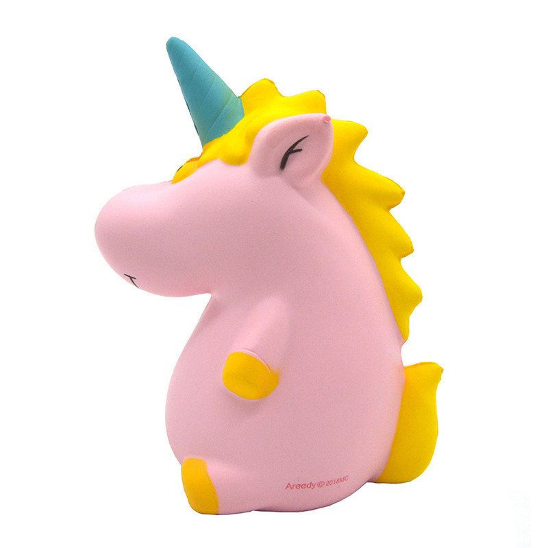 Areedy Squishy Baby Unicorn 14cm*10cm*8cm Super Sakte Stigende Søt Rosa Duftende Originalpakke