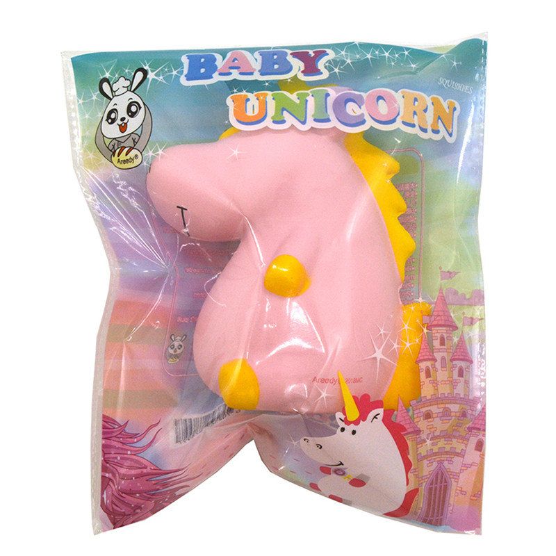 Areedy Squishy Baby Unicorn 14cm*10cm*8cm Super Sakte Stigende Søt Rosa Duftende Originalpakke