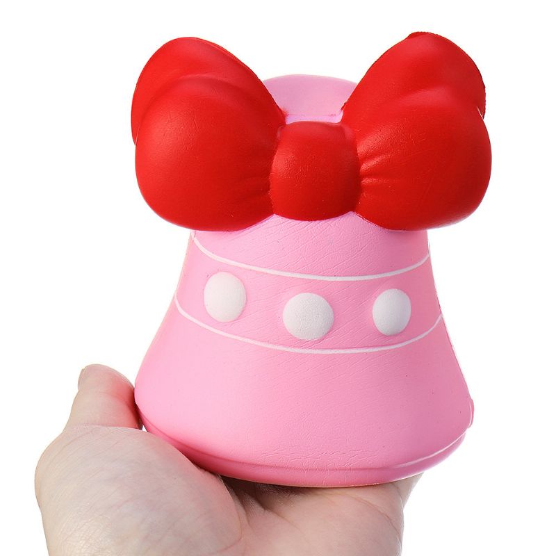 Bow-knot Bell Squishy Jumbo Sakte Stigende Myk Leketøy Gavesamling Med Emballasje