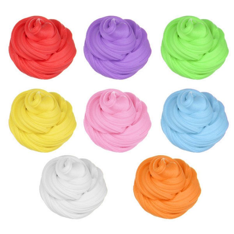 Candyfloss Fluffy Floam Slime Clay Kitty Stress Relief Kids Gag Lekegave 8 Farge