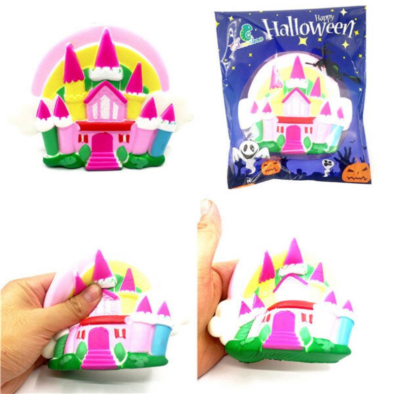 Chameleon Squishy Halloween Castle Slow Rising Toy 16x11x4cm Med Original Emballasje