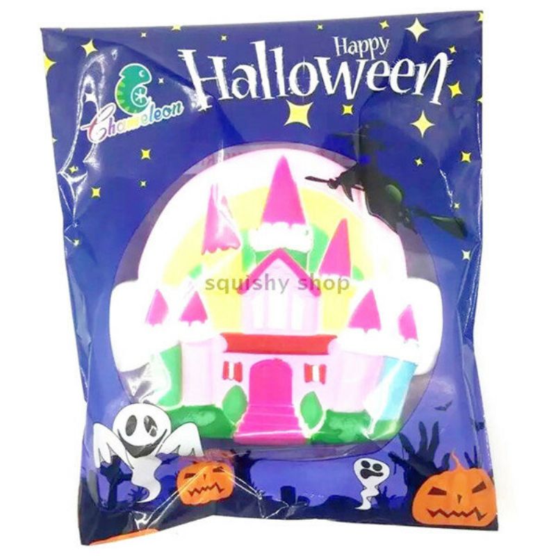 Chameleon Squishy Halloween Castle Slow Rising Toy 16x11x4cm Med Original Emballasje