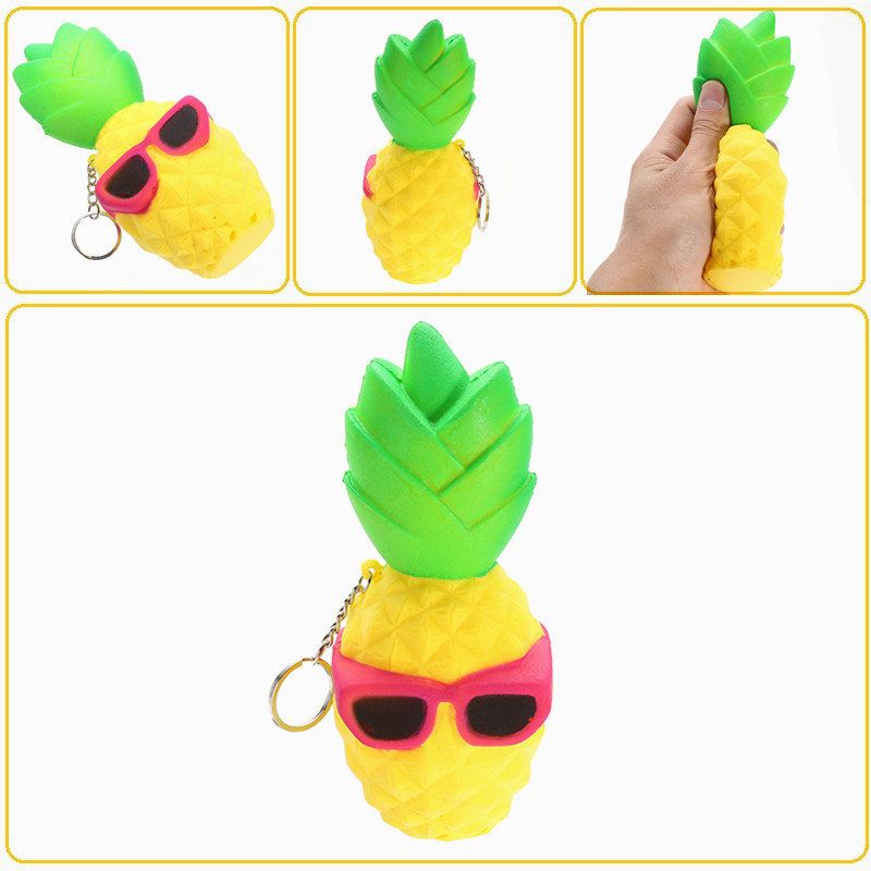 Cool Pineapple Squishy Slow Rising Toy Tag Soft Squeeze Collection Gavedekor Leketøy