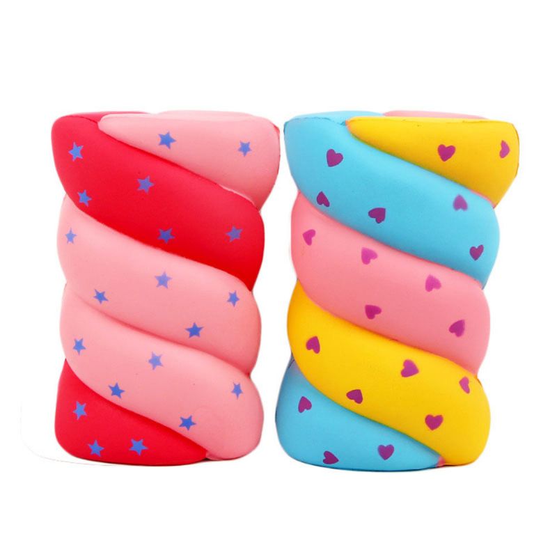 Cotton Candy Squishy Myk Sakte Stigende Med Emballasje Collection Gift Marshmallow Toy