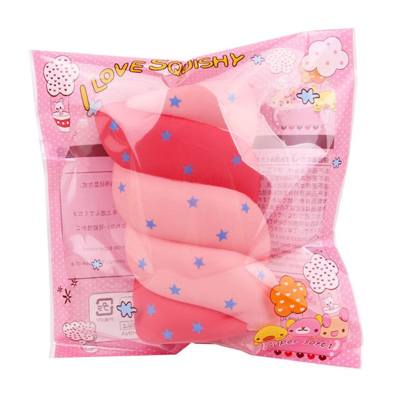 Cotton Candy Squishy Myk Sakte Stigende Med Emballasje Collection Gift Marshmallow Toy