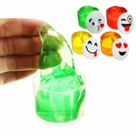 Emoji Face Slime Cup Flaske Krystall Mud Tilfeldig Barn Voksne Gave Stress Reliever Dekomprimere Leketøy