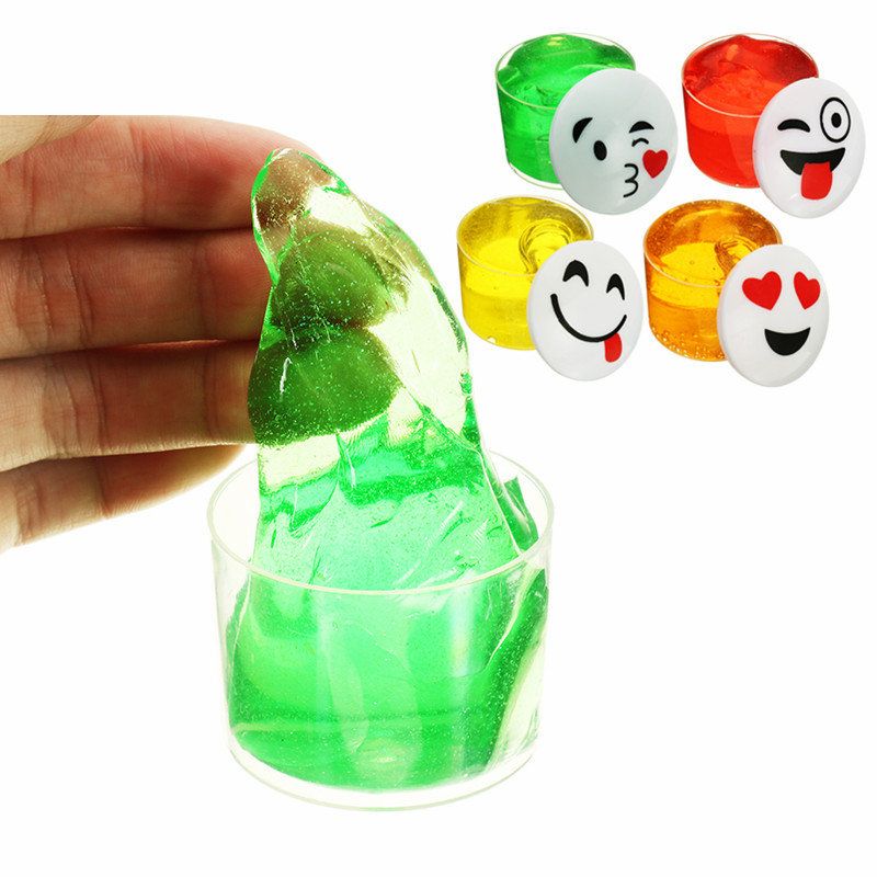 Emoji Face Slime Cup Flaske Krystall Mud Tilfeldig Barn Voksne Gave Stress Reliever Dekomprimere Leketøy