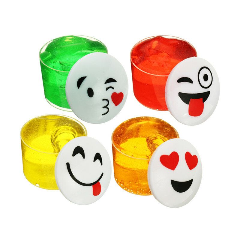 Emoji Face Slime Cup Flaske Krystall Mud Tilfeldig Barn Voksne Gave Stress Reliever Dekomprimere Leketøy