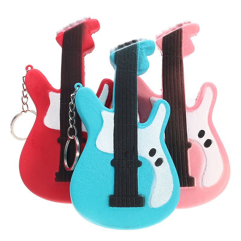 Gitar Squishy Slow Rising Toy Tag Soft Cute Collection Gift Decor Toy