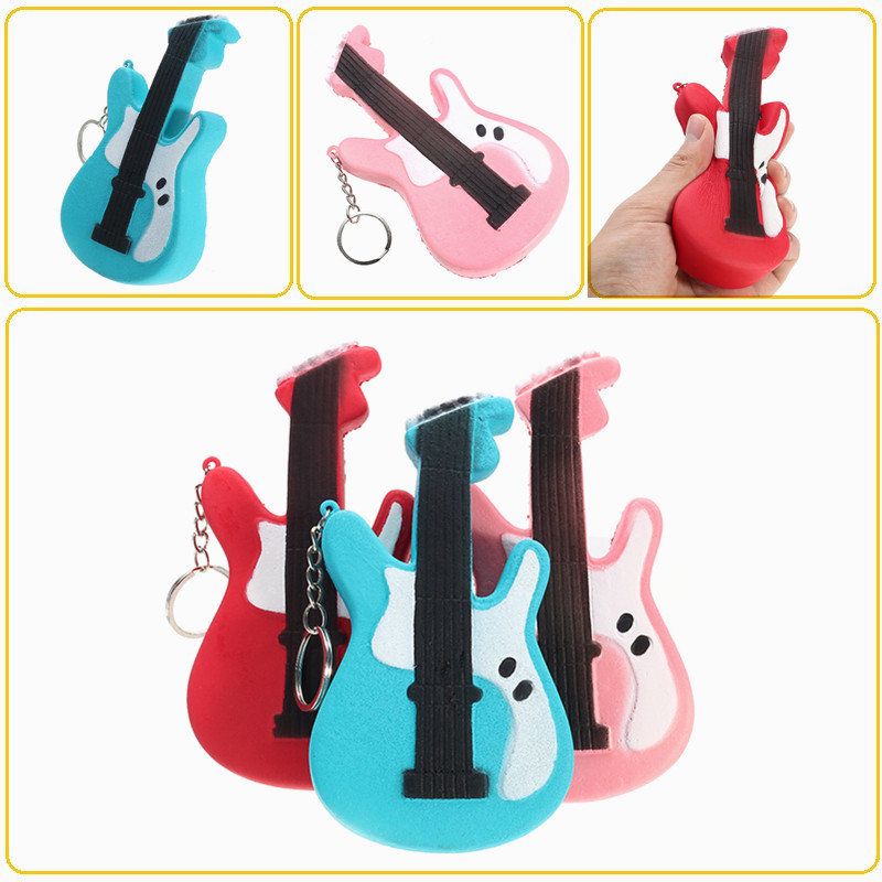 Gitar Squishy Slow Rising Toy Tag Soft Cute Collection Gift Decor Toy