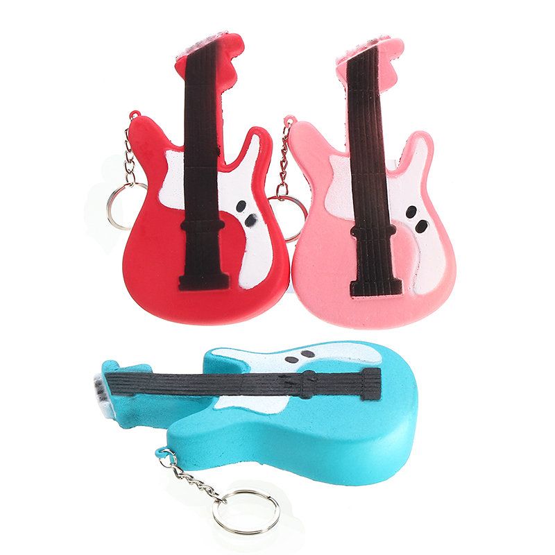 Gitar Squishy Slow Rising Toy Tag Soft Cute Collection Gift Decor Toy