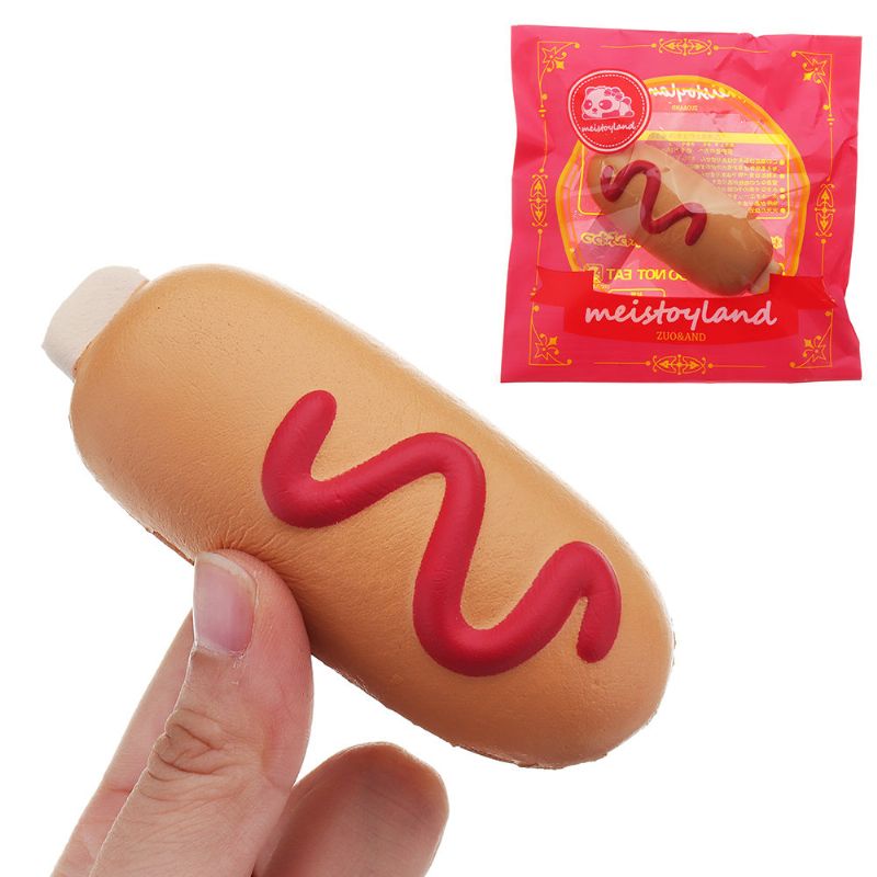 Hot Dog Squishy Myk Leketøy Sakte Stigende Bolle Kawaii Tegneseriegavesamling