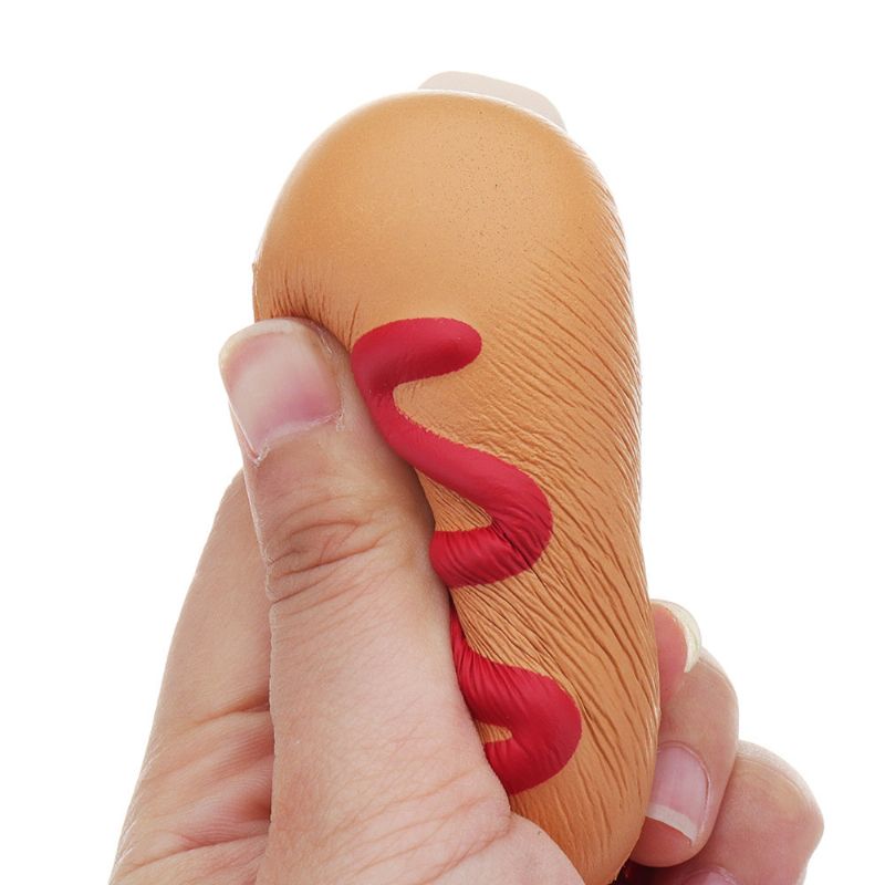 Hot Dog Squishy Myk Leketøy Sakte Stigende Bolle Kawaii Tegneseriegavesamling