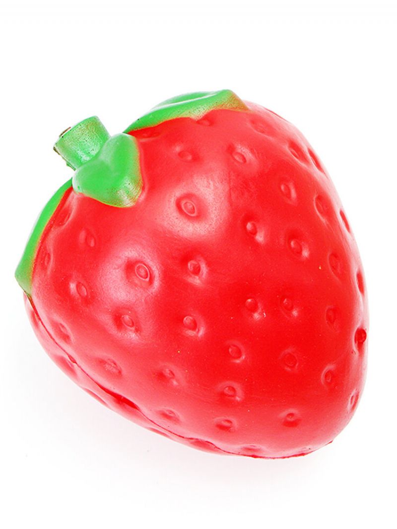 Jumbo Strawberry Squishy Sakte Stigende Myk Fruktsamling Gavedekorleketøy