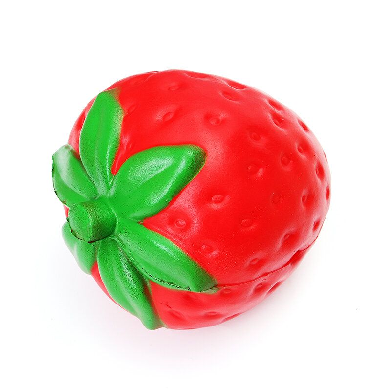 Jumbo Strawberry Squishy Sakte Stigende Myk Fruktsamling Gavedekorleketøy