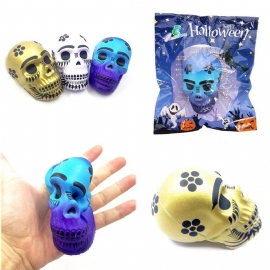 Kameleon Squishy Hodeskalle Skjeletthode 10 cm Halloween-dekor Sakte Stigende Med Emballasje Gaveleke