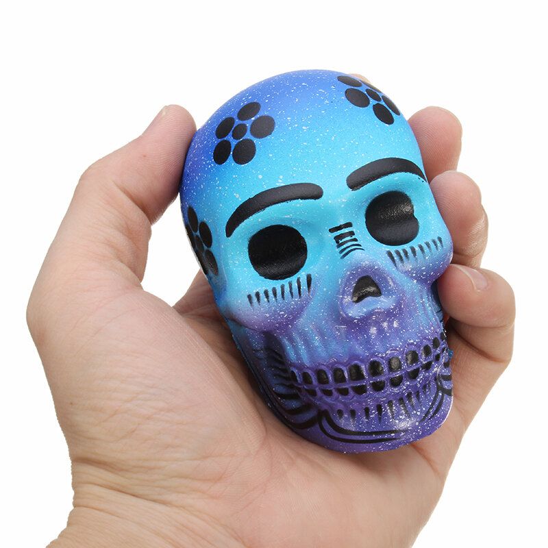 Kameleon Squishy Hodeskalle Skjeletthode 10 cm Halloween-dekor Sakte Stigende Med Emballasje Gaveleke