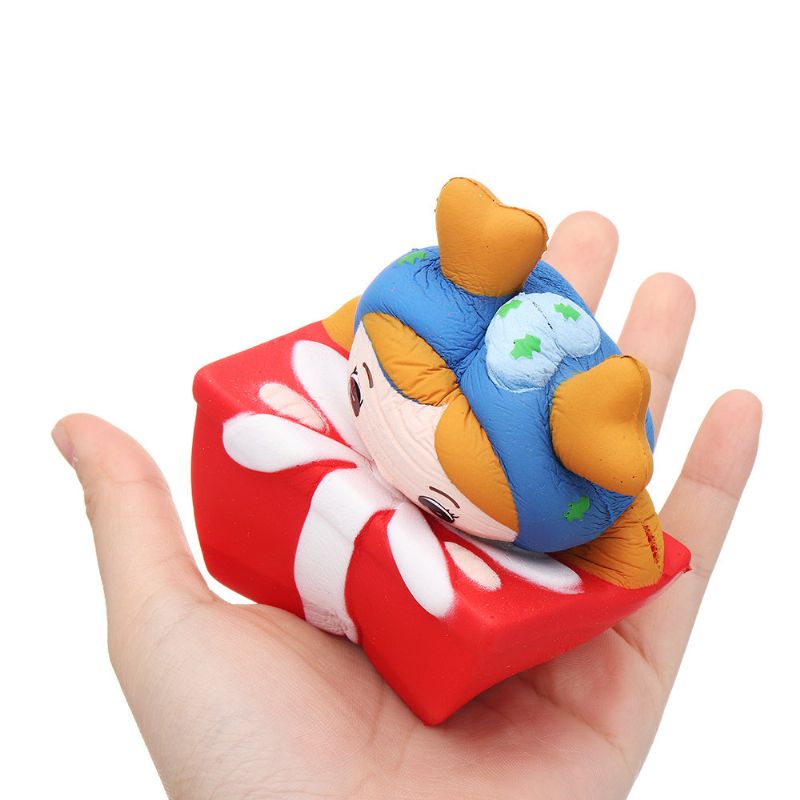 Kawaii Christmas Elk Girl Squishy Slow Rising Myk Leketøy Gavesamling Med Emballasje