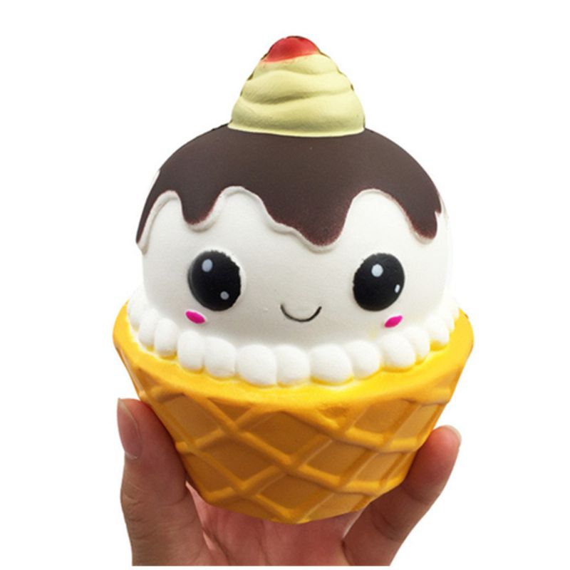 Kawaii Emoji Ice Cream Cup Squishy Slow Rising Leke Søt Dukke