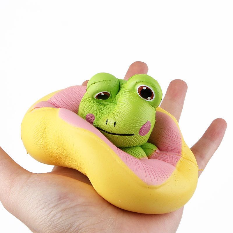 Kawaii Frog Duck Squishy Slow Rising Med Emballasje Collection Gave Myk Leketøy