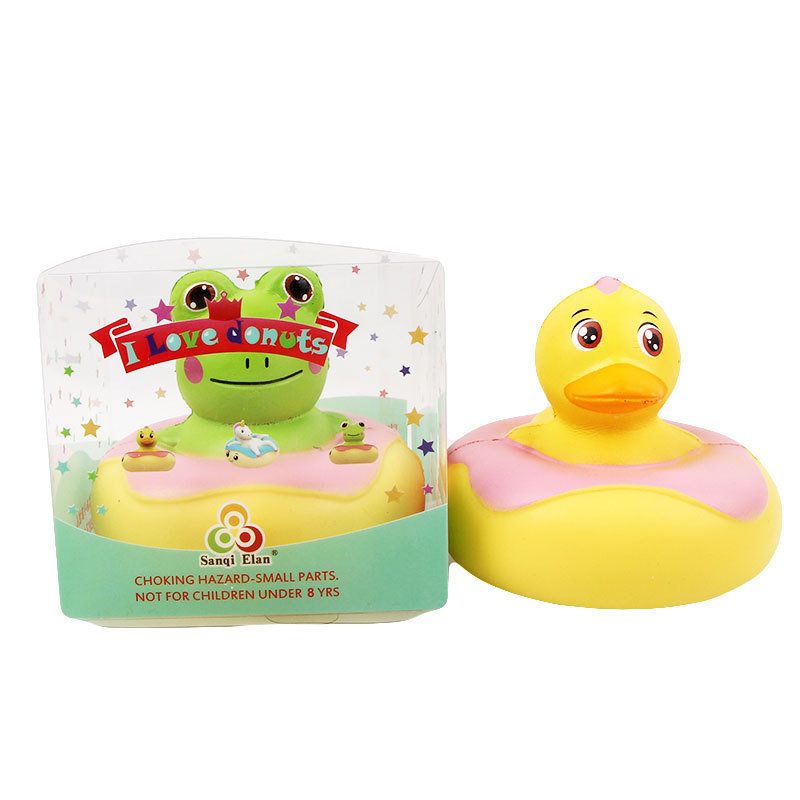 Kawaii Frog Duck Squishy Slow Rising Med Emballasje Collection Gave Myk Leketøy