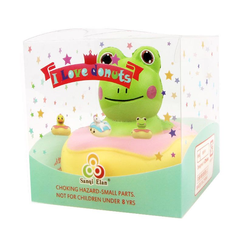 Kawaii Frog Duck Squishy Slow Rising Med Emballasje Collection Gave Myk Leketøy