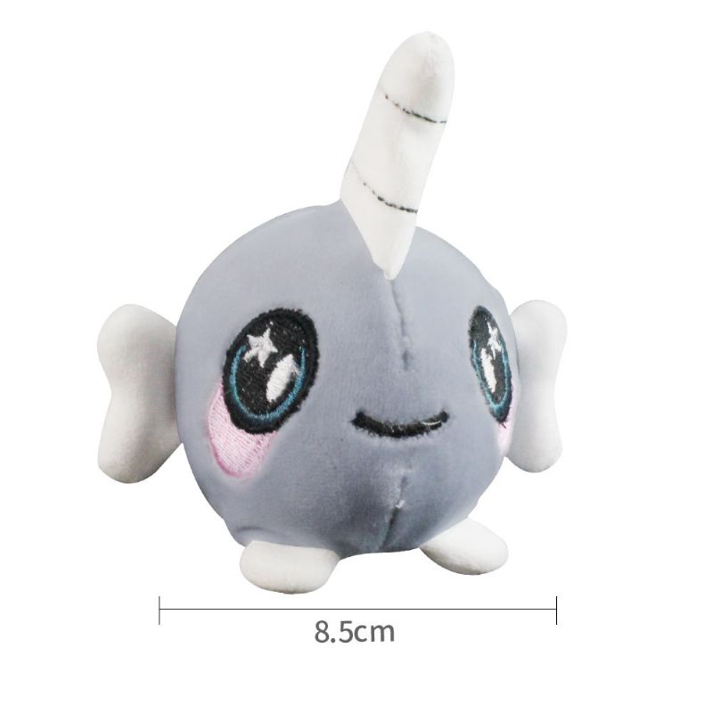 Kawaii Narwhals Toy Plysj Utstoppet Klembar Leke