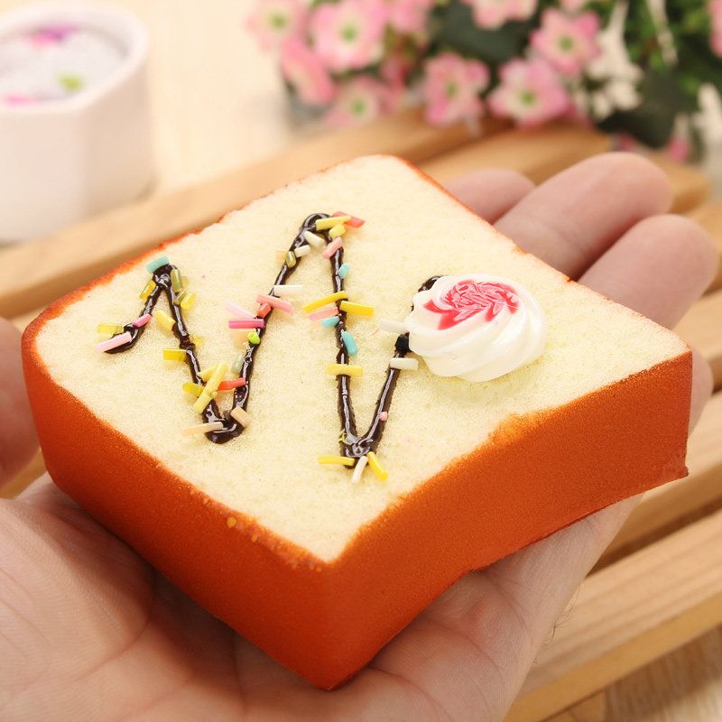 Kawaii Squishy Simulering Toy Toast Kjøleskapsmagnet Dekorasjonsgave