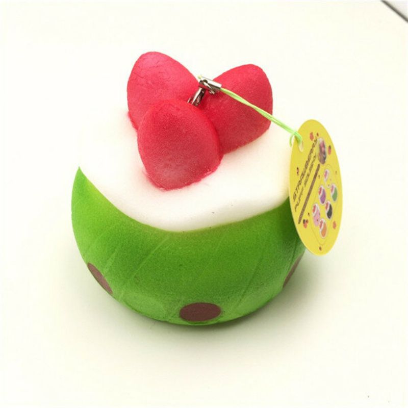 Kawaii Squishy Strawberry Puff Slow Rising Telefonveske Strap Pendent Collection Gaveleke