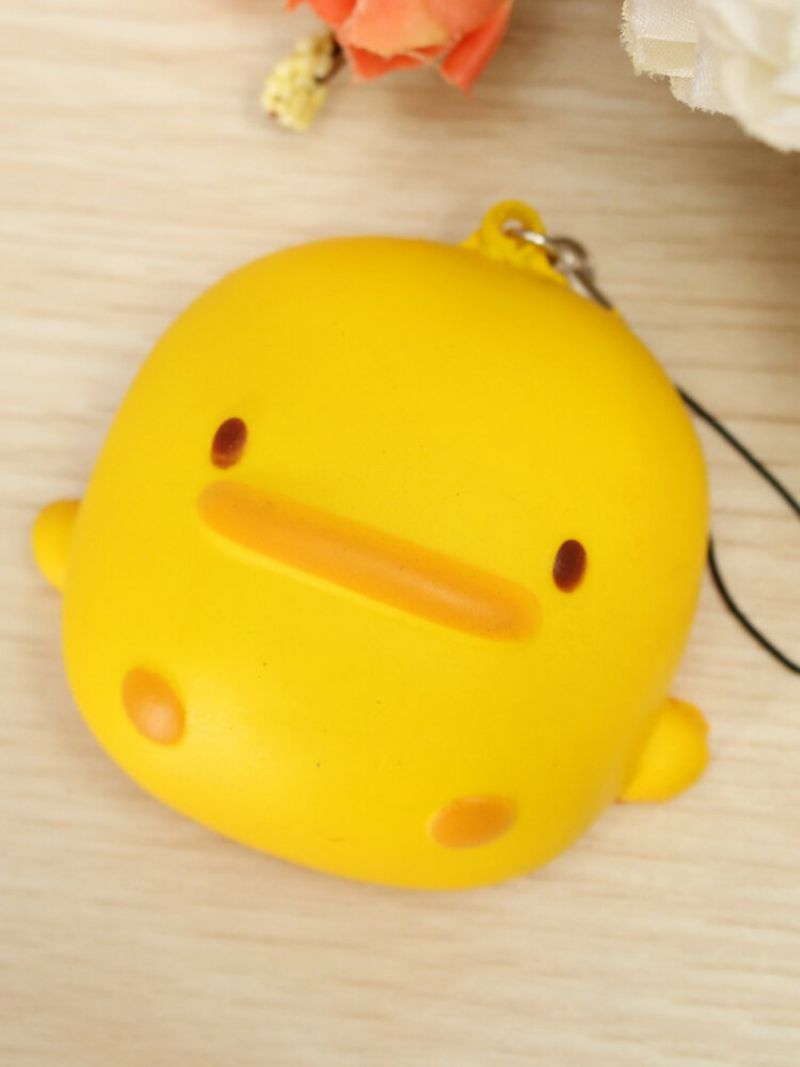 Kawaii Squishy Yellow Duck Myk Søt Telefonveske Strap Leketøy Gave