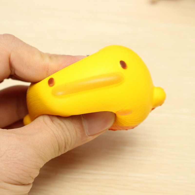 Kawaii Squishy Yellow Duck Myk Søt Telefonveske Strap Leketøy Gave