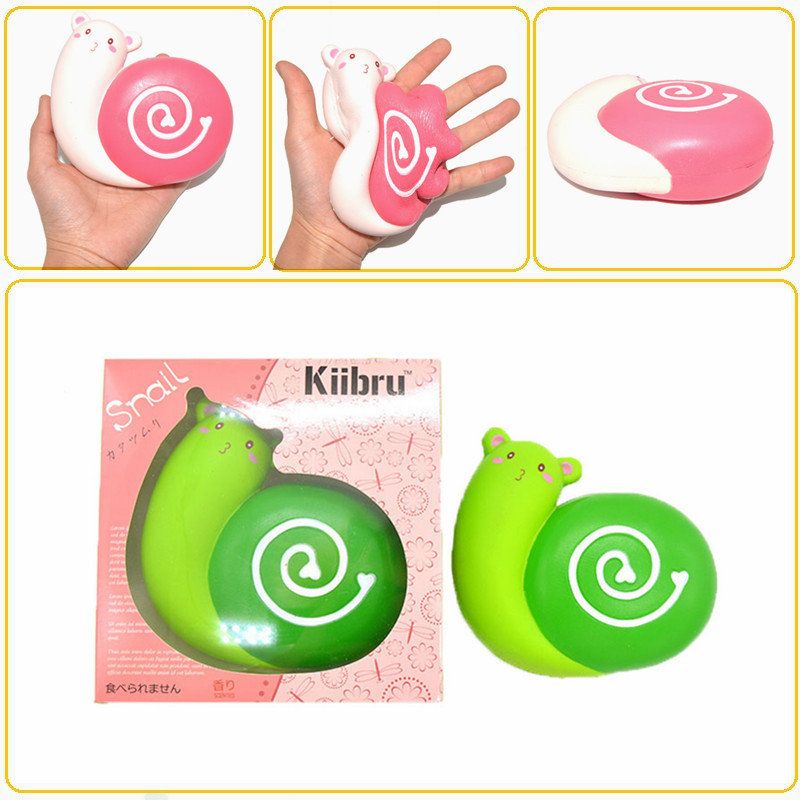 Kiibru Squishy Snail Jumbo 12 cm Sakte Stigende Duftende Originalemballasjesamling Gavedekorleketøy