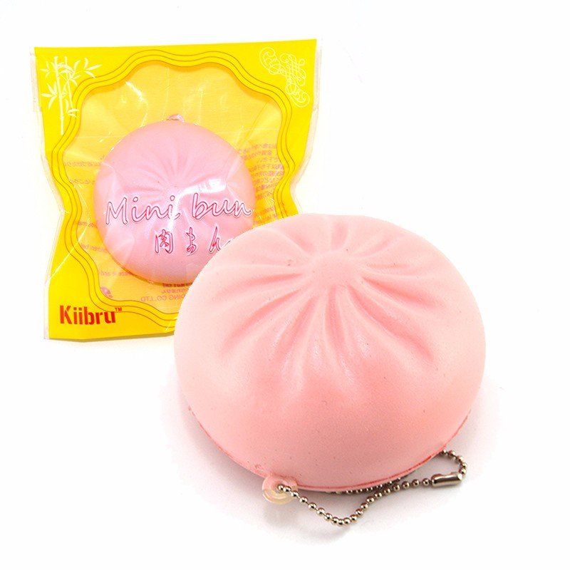 Kiibru Squishy Toy Bun Rosa Gul Kjede Telefonveske Stropp Gavedekor