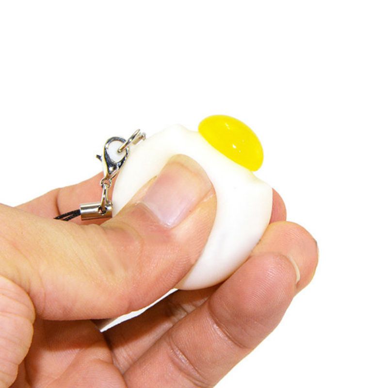 Klem Lazy Egg Yolk Stress Reliever Telefonveske Strap Pendent 4cm