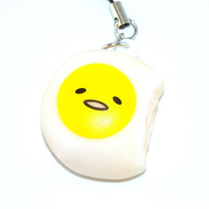 Klem Lazy Egg Yolk Stress Reliever Telefonveske Strap Pendent 4cm With