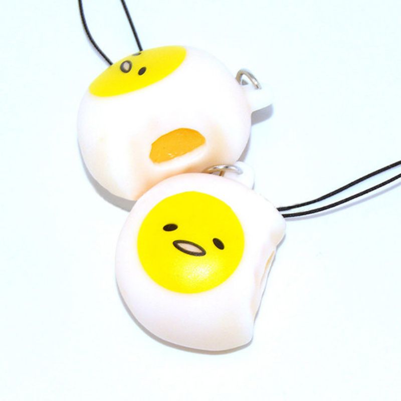 Klem Lazy Egg Yolk Stress Reliever Telefonveske Strap Pendent 4cm With