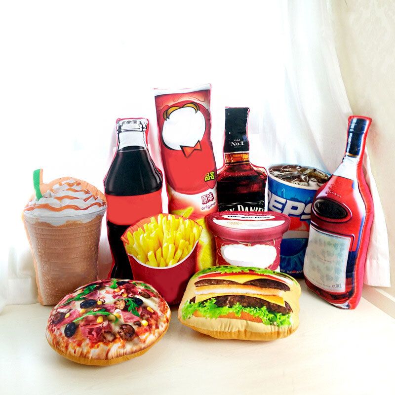 Kreativ Squishy 3d Pizza Cola Potet Hamburger Chips Puter Matpute Bursdagsgave Triksleker