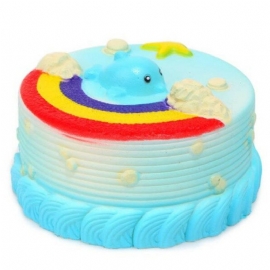 Nei Nei Squishy Jumbo Ocean Rainbow Cake Delfinstjerne Sakte Stigende Originalemballasje Dekor Gaveleketøy