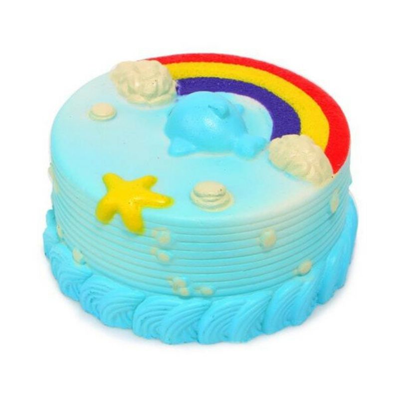 Nei Nei Squishy Jumbo Ocean Rainbow Cake Delfinstjerne Sakte Stigende Originalemballasje Dekor Gaveleketøy