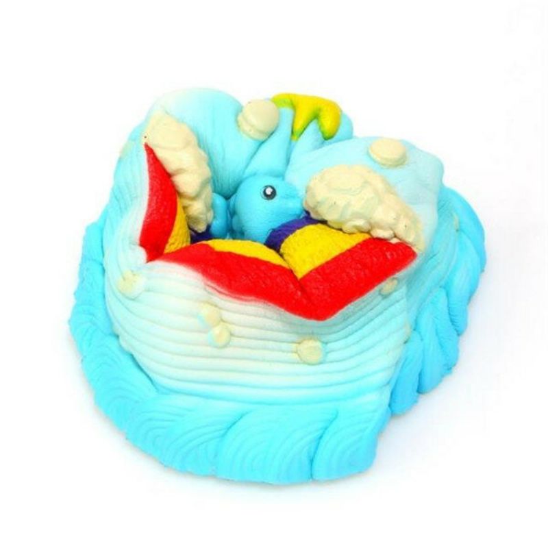 Nei Nei Squishy Jumbo Ocean Rainbow Cake Delfinstjerne Sakte Stigende Originalemballasje Dekor Gaveleketøy