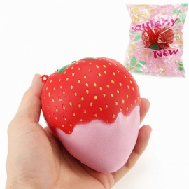 Nydelig Strawberry Squishy Myk Sakte Stigende Med Emballasje Collection Gift Decor