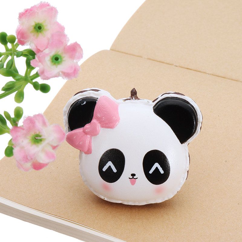 Panda Face Head Squishy Slow Rising Med Emballasje Collection Gave Myk Leketøy