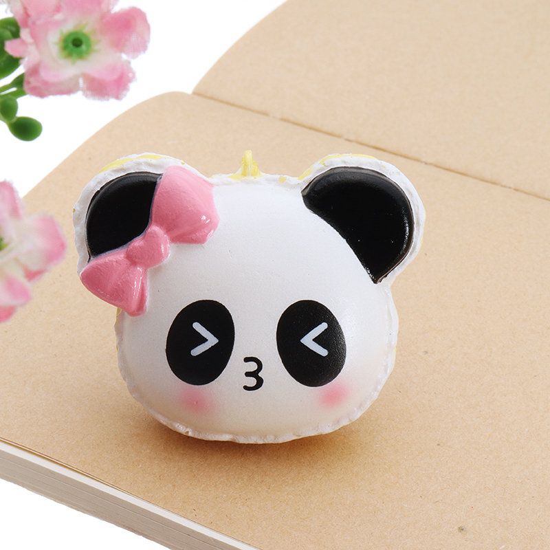 Panda Face Head Squishy Slow Rising Med Emballasje Collection Gave Myk Leketøy