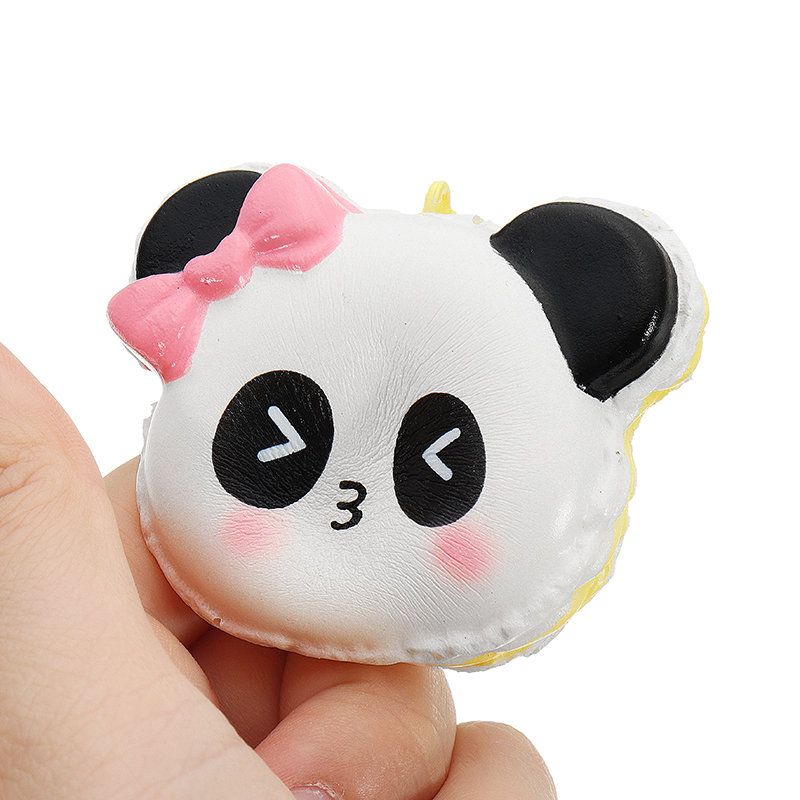 Panda Face Head Squishy Slow Rising Med Emballasje Collection Gave Myk Leketøy